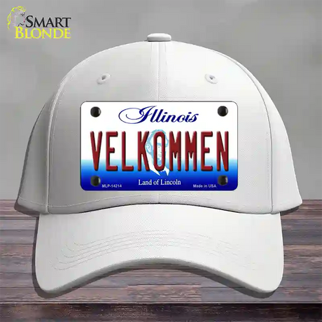 Velkommen Illinois Novelty License Plate Hat Cotton / White