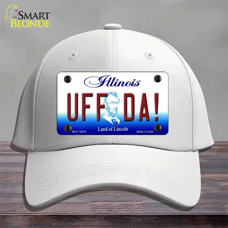 Uff Da Illinois Novelty License Plate Hat Cotton / White