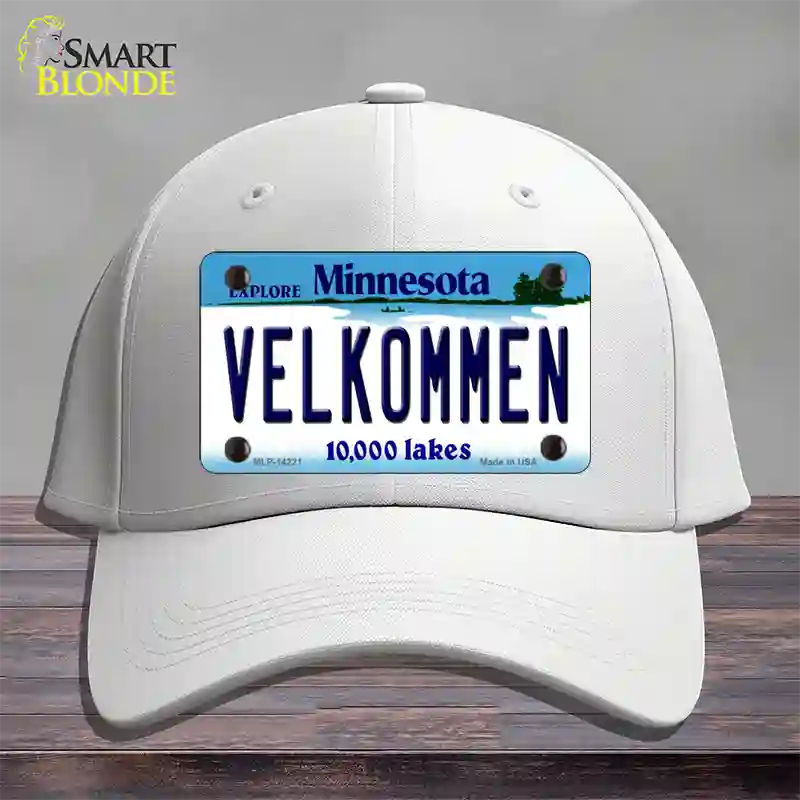 Velkommen Minnesota Novelty License Plate Hat Cotton / White