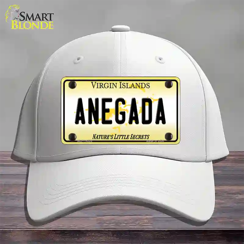 Virgin Islands Anegada Novelty License Plate Hat Cotton / White