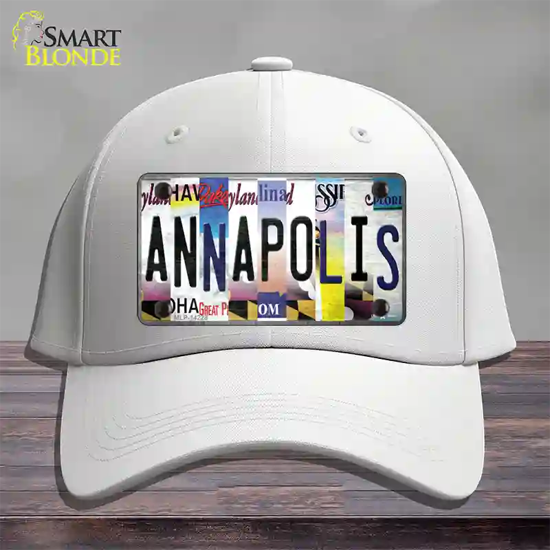 Annapolis Strip Art Novelty License Plate Hat Cotton / White