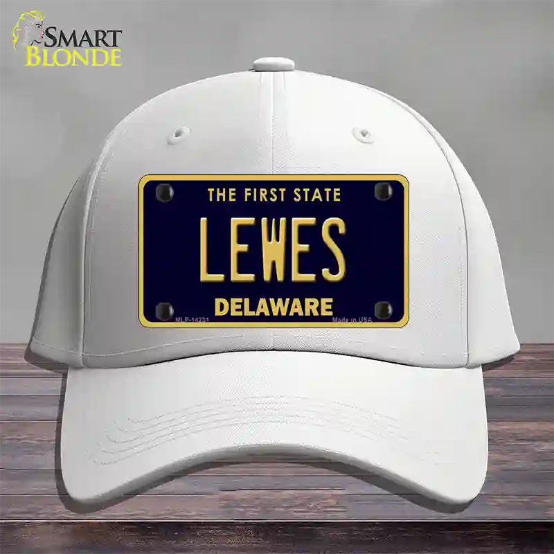 Lewes Delaware Novelty License Plate Hat Cotton / White