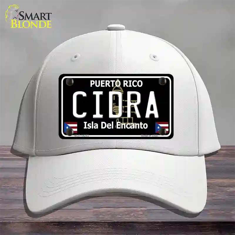 Cidra Puerto Rico Black Novelty License Plate Hat Cotton / White