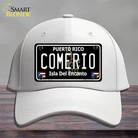 Comerio Puerto Rico Black Novelty License Plate Hat Cotton / White