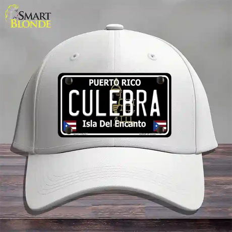 Culebra Puerto Rico Black Novelty License Plate Hat Cotton / White