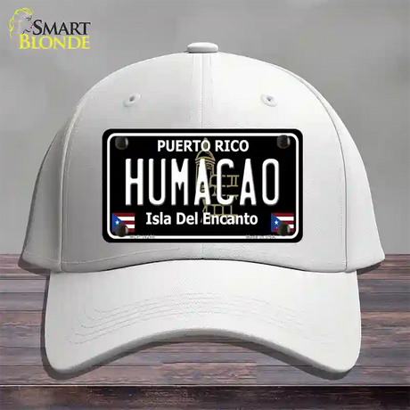 Humacao Puerto Rico Black Novelty License Plate Hat Cotton / White