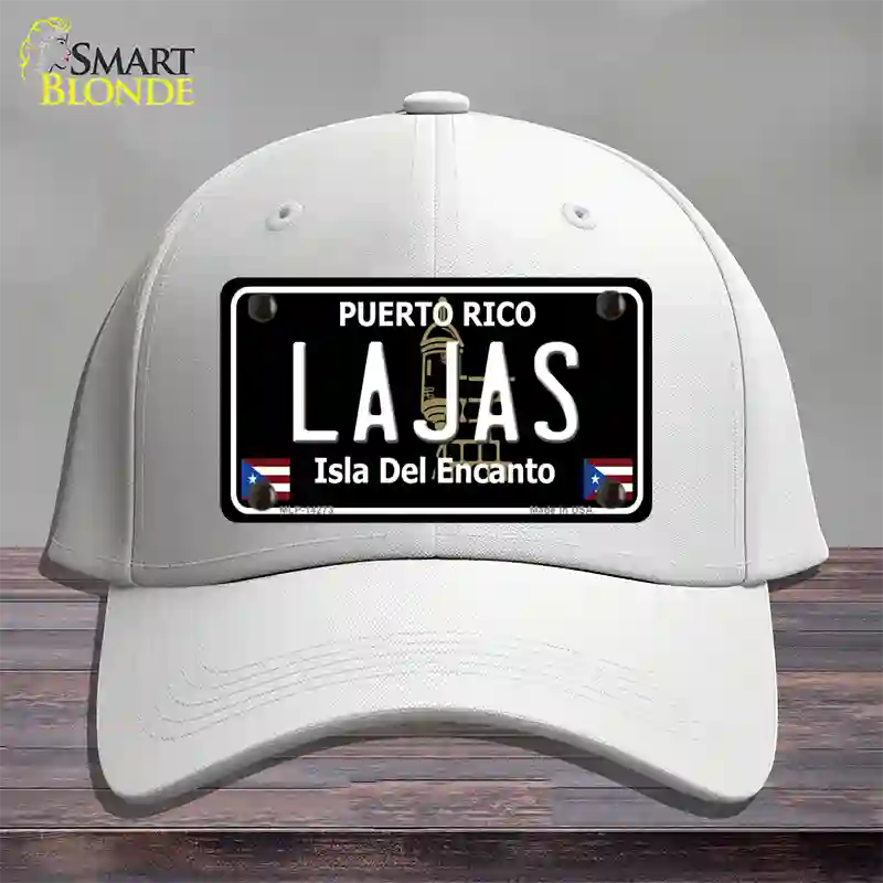 Lajas Puerto Rico Black Novelty License Plate Hat Cotton / White