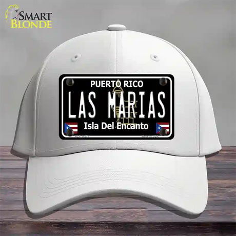 Las Marias Puerto Rico Black Novelty License Plate Hat Cotton / White