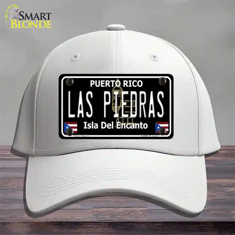 Las Piedras Puerto Rico Black Novelty License Plate Hat Cotton / White