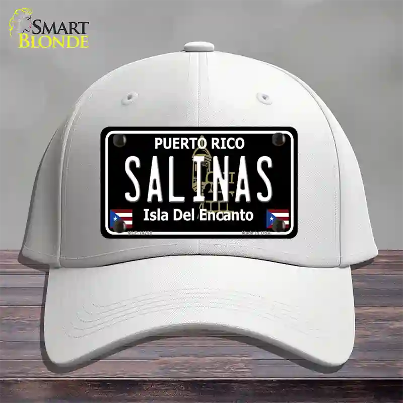 Salinas Puerto Rico Black Novelty License Plate Hat Cotton / White