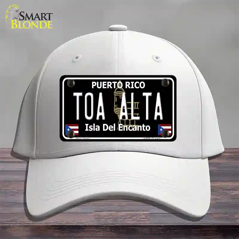 Toa Alta Puerto Rico Black Novelty License Plate Hat Cotton / White