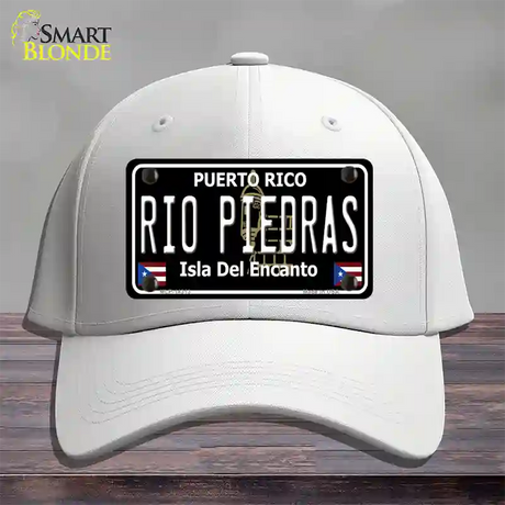 Rio Piedras Puerto Rico Black Novelty License Plate Hat Cotton / White