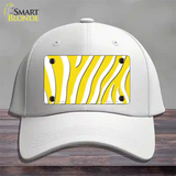 Yellow White Zebra Novelty License Plate Hat Cotton / White