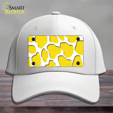 Yellow White Giraffe Novelty License Plate Hat Cotton / White