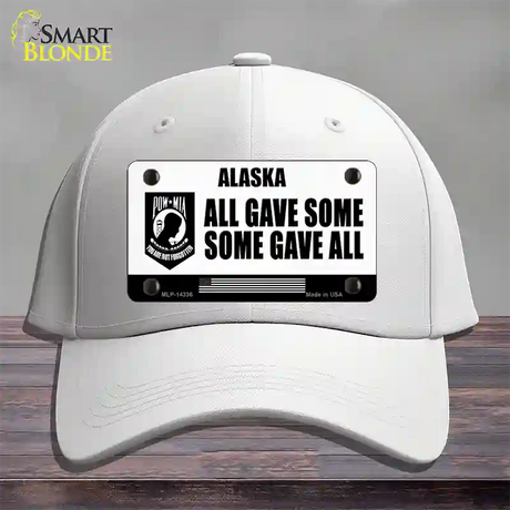 Alaska POW MIA Some Gave All Novelty License Plate Hat Cotton / White