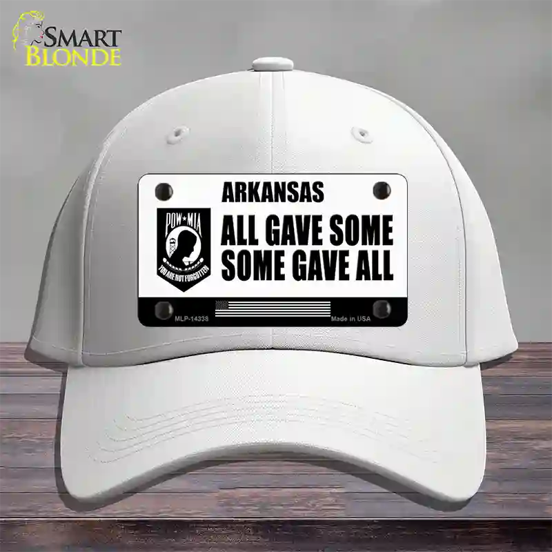 Arkansas POW MIA Some Gave All Novelty License Plate Hat Cotton / White