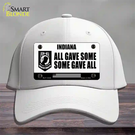 Indiana POW MIA Some Gave All Novelty License Plate Hat Cotton / White