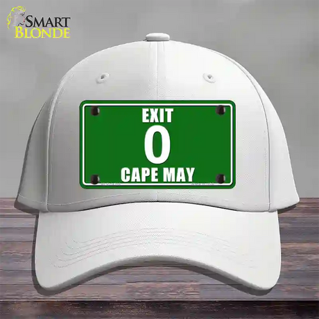 Exit 0 Cape May Novelty License Plate Hat Cotton / White