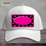 Pink Black Polka Dots Pink Frame And Center Oval Novelty License Plate Hat Cotton / White