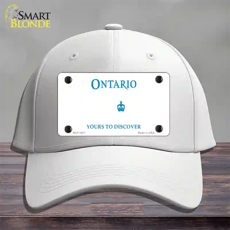 Ontario Canada Novelty License Plate Hat Cotton / White