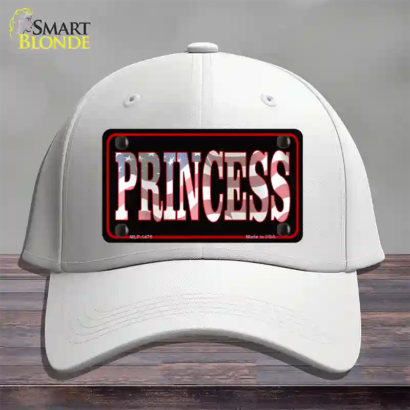 Princess Patriotic Novelty License Plate Hat Cotton / White