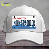 Mount Rainier Washington Novelty License Plate Hat Cotton / White