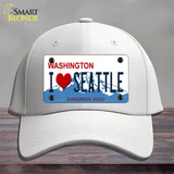 I Love Seattle Washington Novelty License Plate Hat Cotton / White