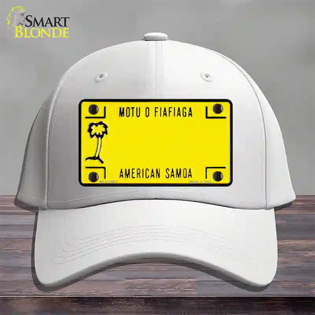 American Samoa Novelty License Plate Hat Cotton / White