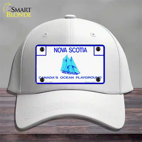 Nova Scotia Novelty License Plate Hat Cotton / White