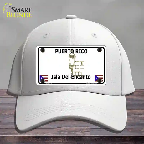 Puerto Rico Novelty License Plate Hat Cotton / White