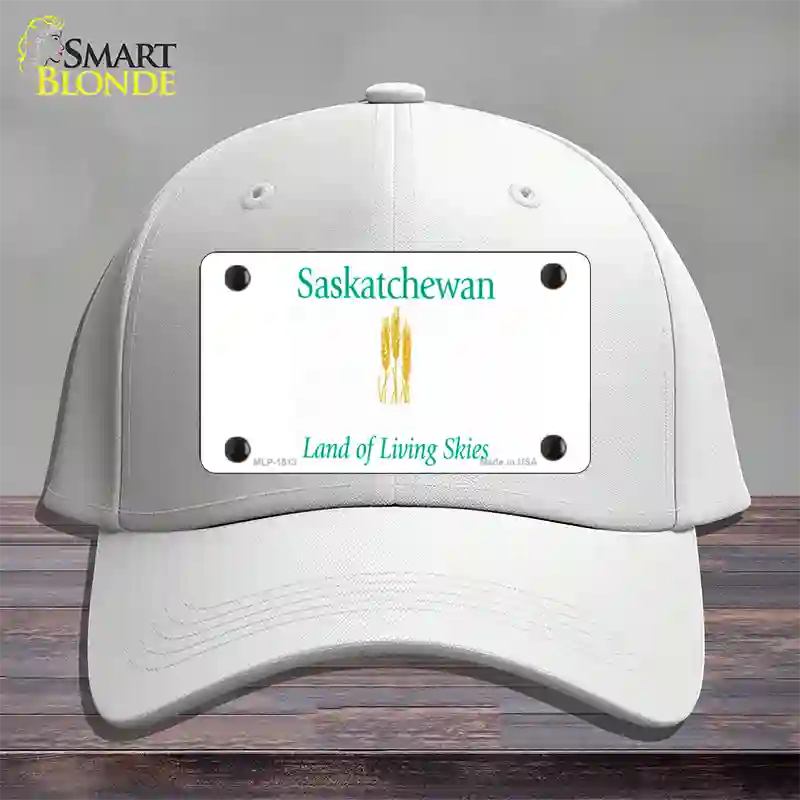 Saskatchewan Novelty License Plate Hat Cotton / White