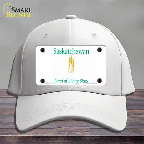 Saskatchewan Novelty License Plate Hat Cotton / White