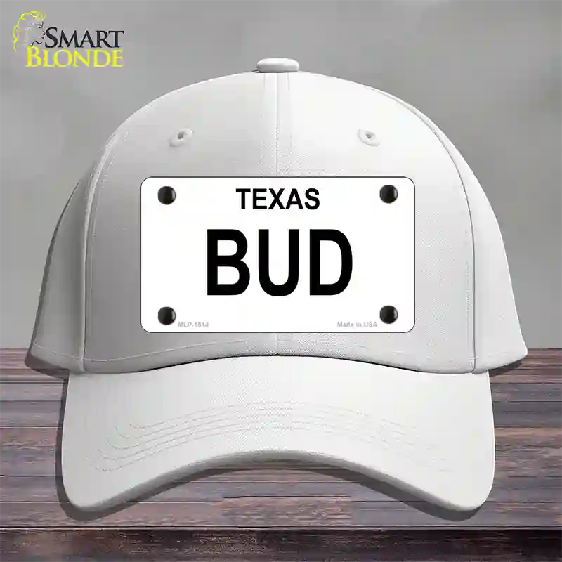 BUD Novelty License Plate Hat Cotton / White