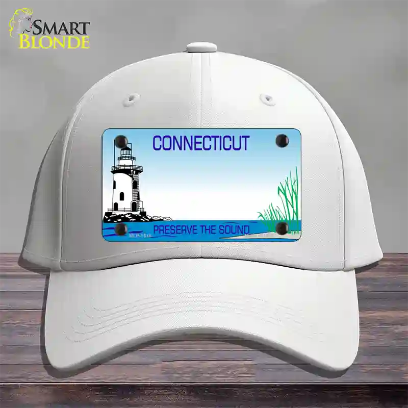 Connecticut Preserve State Blank Novelty License Plate Hat Cotton / White