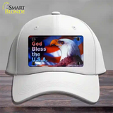 God Bless USA Eagle Novelty License Plate Hat Cotton / White