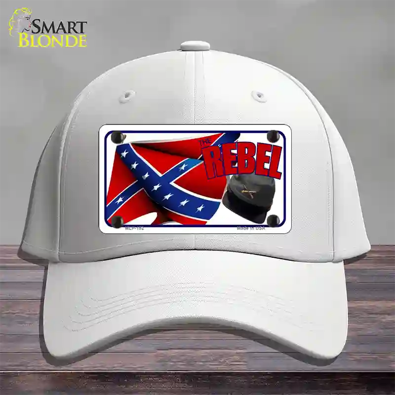 Rebel Cap And Flag Novelty License Plate Hat Cotton / White