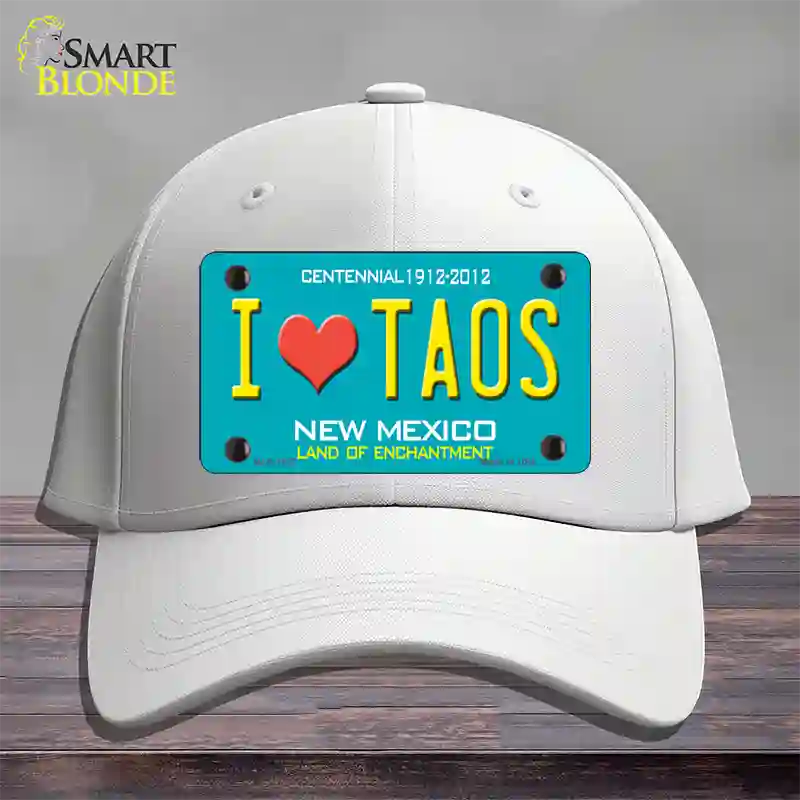 I Love Taos New Mexico Novelty License Plate Hat Cotton / White