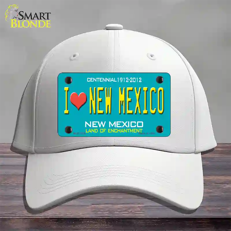 I Love New Mexico Novelty License Plate Hat Cotton / White