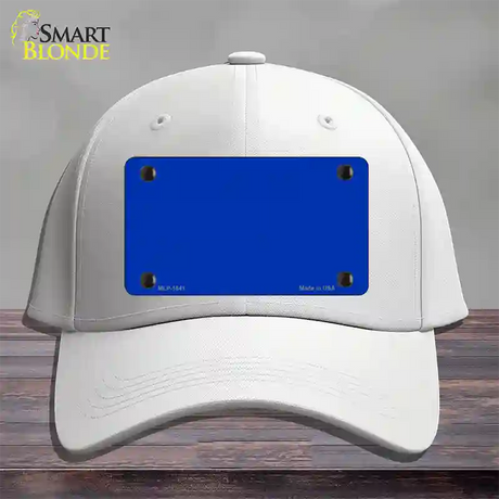 Royal Blue Solid Novelty License Plate Hat Cotton / White