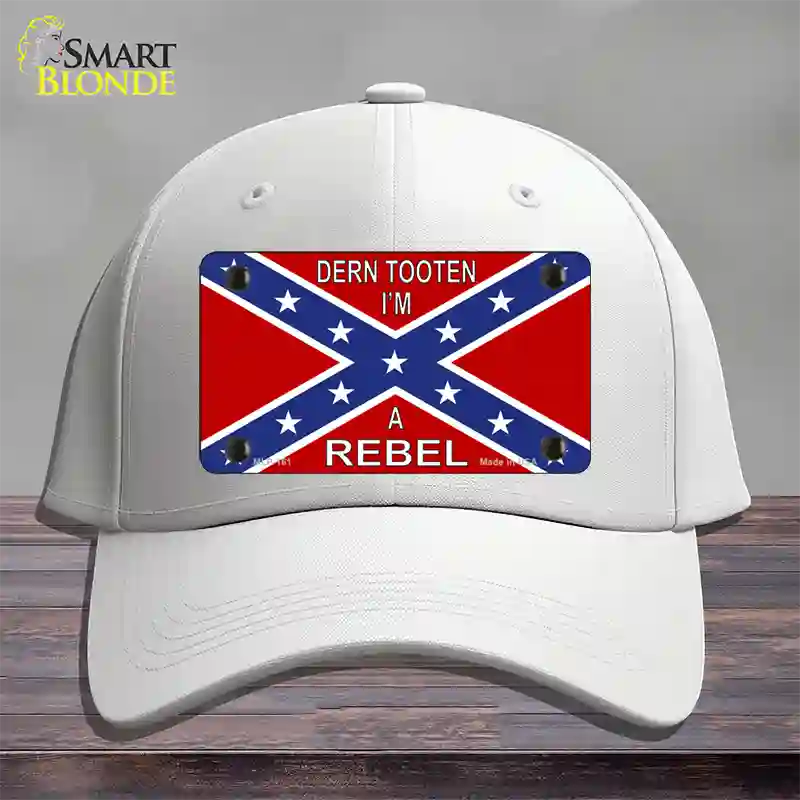 Im A Rebel Novelty License Plate Hat Cotton / White