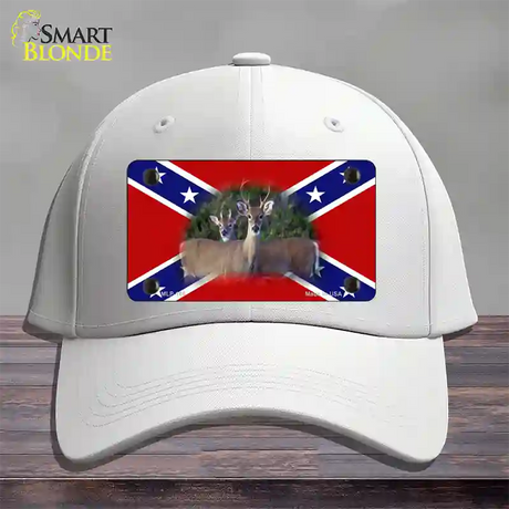 Rebel Deer Novelty License Plate Hat Cotton / White