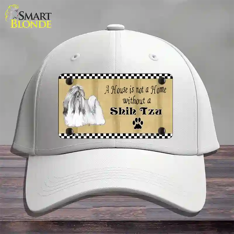 Pencil Sketch Shih Tzu Novelty License Plate Hat Cotton / White