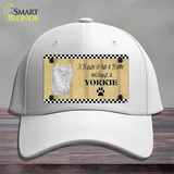 Pencil Sketch Yorkie Novelty License Plate Hat Cotton / White