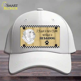 Pencil Sketch Bulldog Novelty License Plate Hat Cotton / White