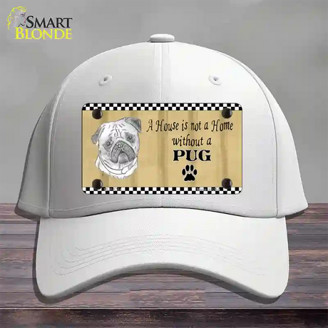 Pencil Sketch Pug Novelty License Plate Hat Cotton / White