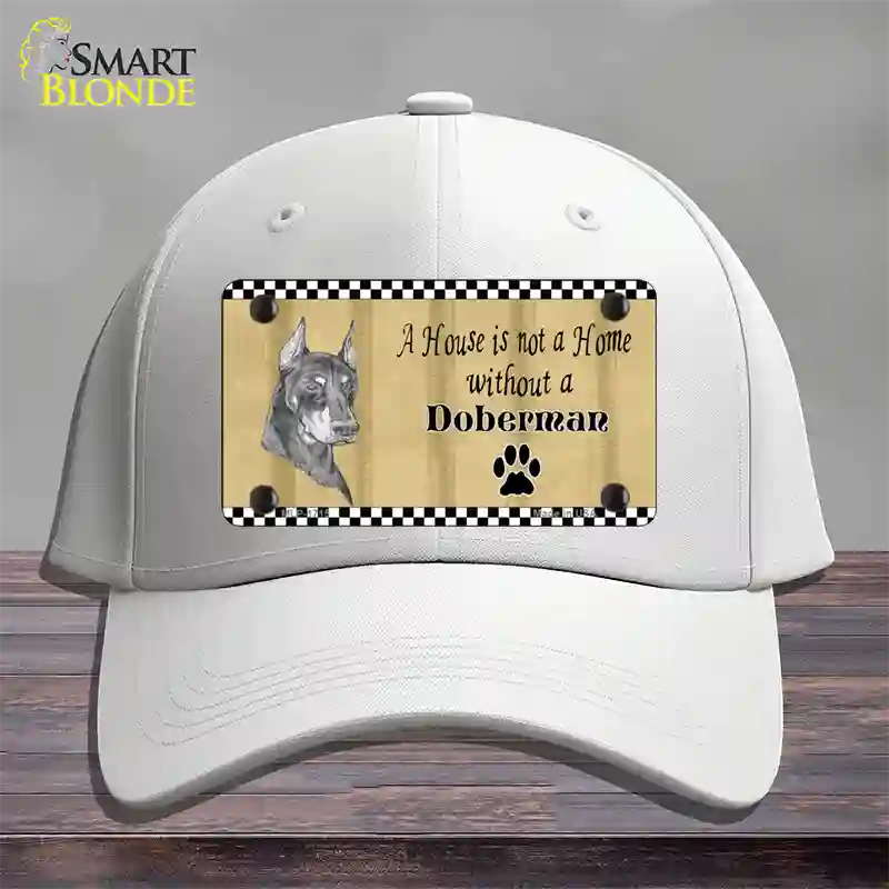 Pencil Sketch Doberman Metal Dog Novelty License Plate Hat Cotton / White