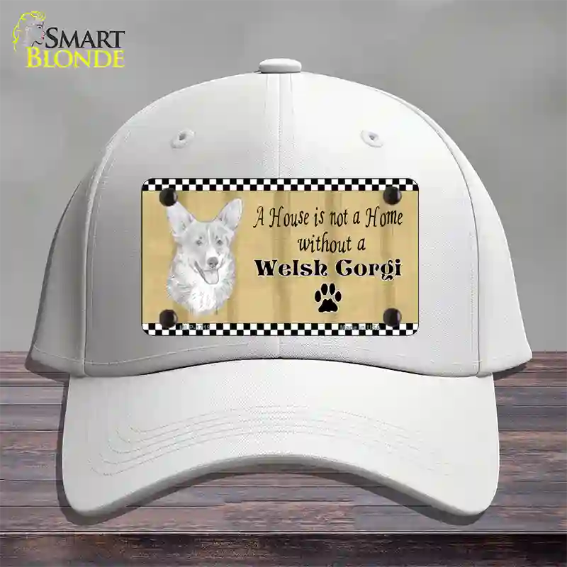 Pencil Sketch Welsh Corgi Novelty License Plate Hat Cotton / White