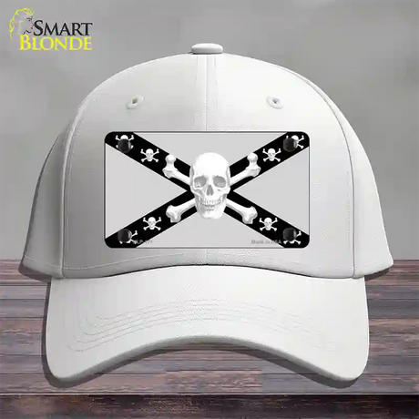 Skull Black & Silver Novelty License Plate Hat Cotton / White