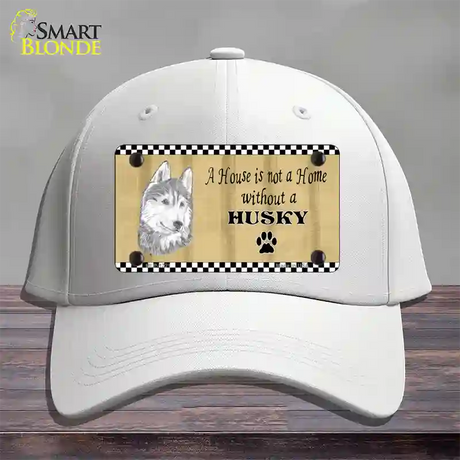 Pencil Sketch Husky Novelty License Plate Hat Cotton / White