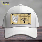 Pencil Sketch Papillon Novelty License Plate Hat Cotton / White